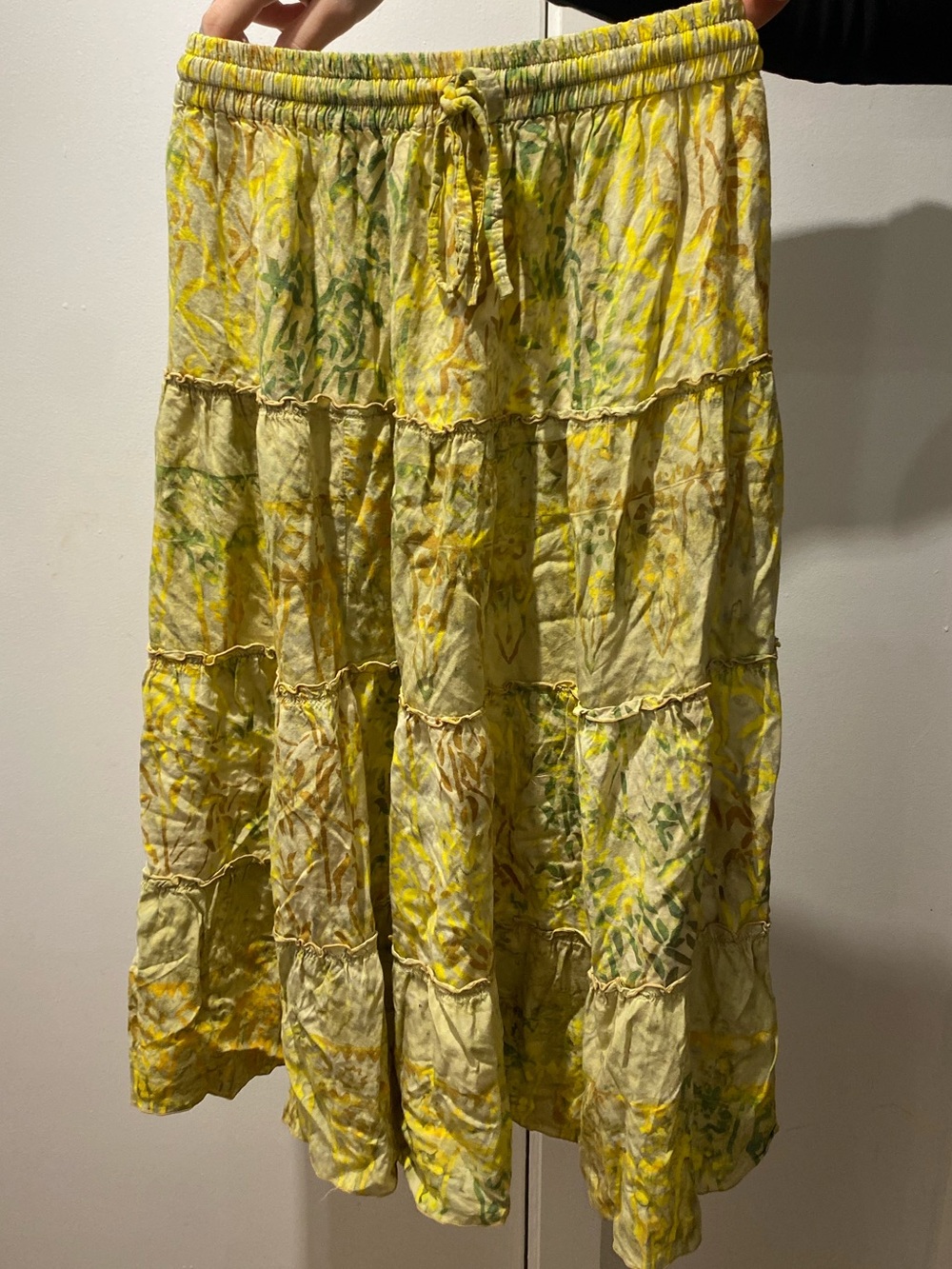 Vintage boho hippie stretchy maxi skirt for summer time
